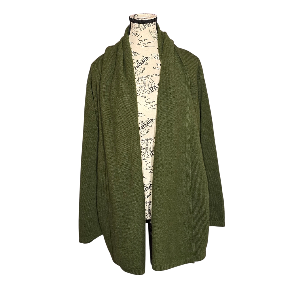 United Colors Of Benetton Green 100% Lambswool Cardigan S